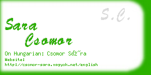 sara csomor business card
